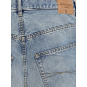 Balenciaga Light Blue Cotton Relaxed Fit Jeans