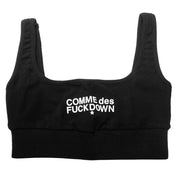 Comme Des Fuckdown Black Cotton Women Crop Top