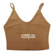Comme Des Fuckdown Brown Cotton Women Crop Top