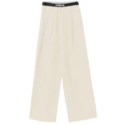 Comme Des Fuckdown Beige Polyester Women Palazzo Trousers