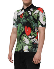 Dolce & Gabbana Multicolor Floral Silk Collared Polo T-shirt