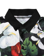 Dolce & Gabbana Multicolor Floral Silk Collared Polo T-shirt