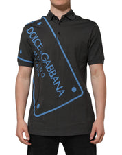 Dolce & Gabbana Dark Gray Short Sleeve Collared Polo T-shirt