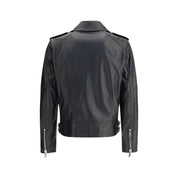 Dsquared² Black Calf Leather Bos Taurus Biker Jacket