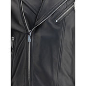 Dsquared² Black Calf Leather Bos Taurus Biker Jacket