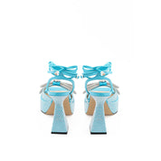 MACH & MACH Blue Leather Platform Sandals