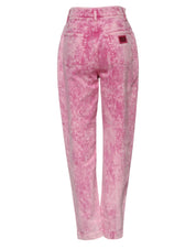 Dolce & Gabbana Pink Tie Dye High Waist Tapered Denim Jeans