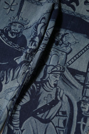 Dolce & Gabbana Blue Graphic Print Tapered Denim Jeans