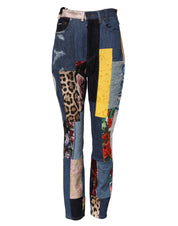 Dolce & Gabbana Multicolor Patchwork Skinny Denim Jeans
