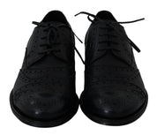 Dolce & Gabbana Blue Leather Wingtip Oxford Dress  Shoes