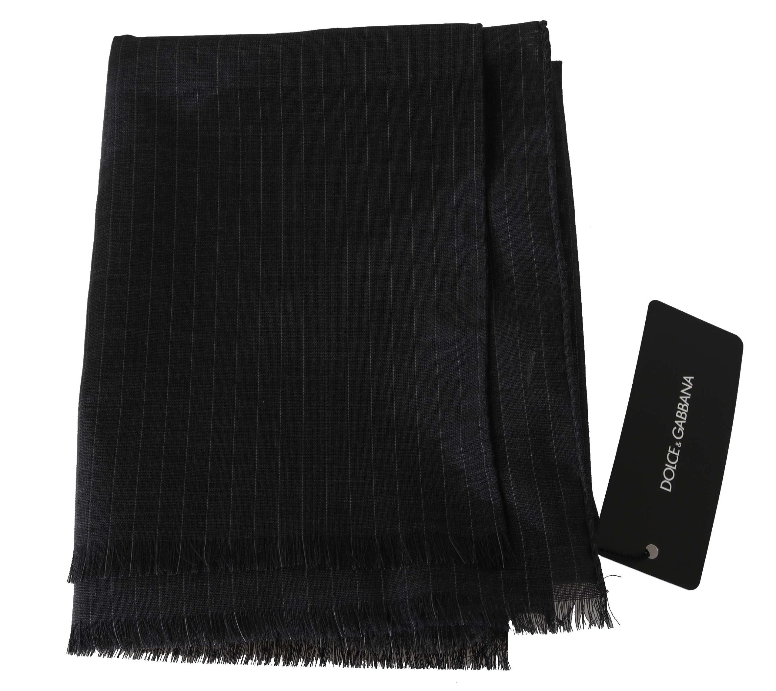 Dolce & Gabbana Elegant Gray Striped Wool Men's Scarf