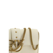 PINKO White Calf Leather Bos Taurus Shoulder Bag