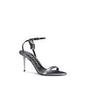 Tom Ford Silver Calf Leather Bos Taurus Stiletto Heel Sandals