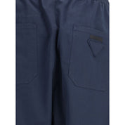Prada Blue Cotton Casual Pants