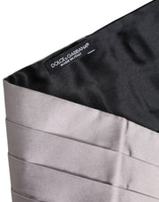 Dolce & Gabbana Gray Men 100% Silk Belt Wide Waist Cummerbund