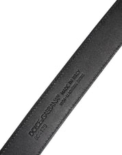 Dolce & Gabbana Black Leather Classic Metal DG Buckle Belt