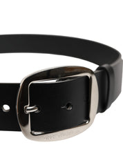 Dolce & Gabbana Black Leather Classic Metal Buckle Belt