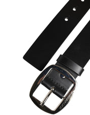 Dolce & Gabbana Black Leather Classic Metal Buckle Belt