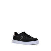 Ferragamo Black Calf Leather Bos Taurus Low Top Sneakers