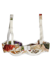 Dolce & Gabbana Beige Floral Balconcino Underwired Bra Underwear