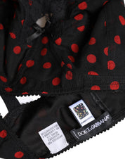Dolce & Gabbana Black Red Polka Dot Underwired Balconette Underwear