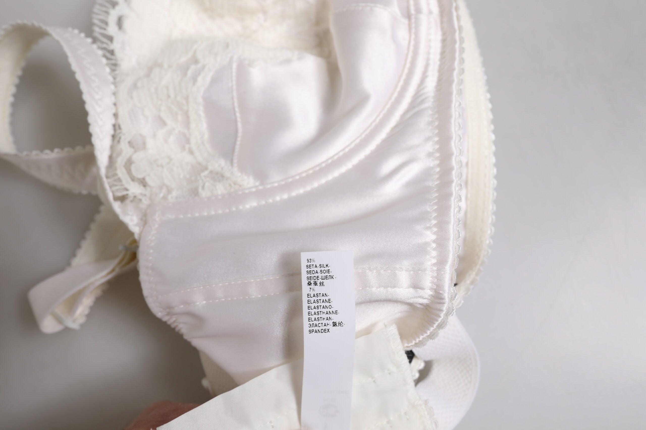 Dolce & Gabbana White Silk Underwired Balconette Bra Underwear
