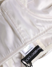 Dolce & Gabbana White Silk Underwired Balconette Bra Underwear