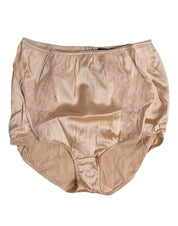 Dolce & Gabbana Beige Silk Lace High Waist Bikini Panty Underwear