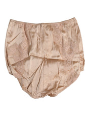 Dolce & Gabbana Beige Silk Lace High Waist Bikini Panty Underwear