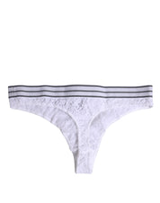 Dolce & Gabbana White Nylon Floral Lace Bottom Panty Underwear