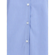 Valentino Blue Cotton Pattern Shirt
