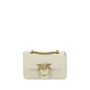 PINKO White Calf Leather Bos Taurus Shoulder Bag