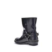 Isabel Marant Black Calf Leather Bos Taurus Ankle Boots