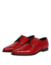 Dolce & Gabbana Red Exotic Leather Lace Up Dress Derby Shoes