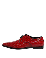 Dolce & Gabbana Red Exotic Leather Lace Up Dress Derby Shoes
