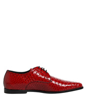 Dolce & Gabbana Red Exotic Leather Lace Up Dress Derby Shoes