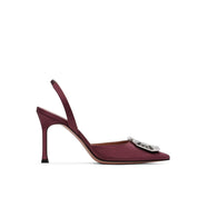 Amina Muaddi Camelia Sling 90 Satin Pumps
