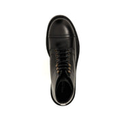Dolce & Gabbana Black Calfskin Lace-Up Boots