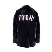 Alberta Ferretti Blue Rabbit Fur Coat