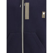 Sacai Blue Cotton Hoodie