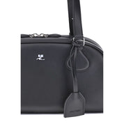 Courrèges Black Calf Leather Bos Taurus Shoulder Bag