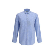 Etro Light Blue Cotton Pattern Shirt