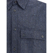 Thom Browne Blue Wool Dress Shirt