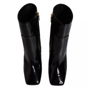 Dolce & Gabbana Black Jackie Leather Mid Calf Boots Shoes