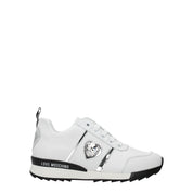 Love Moschino White Leather Low Top Sneakers