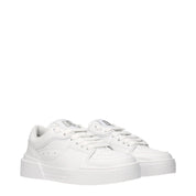 Dolce & Gabbana White Leather Low Top Sneakers