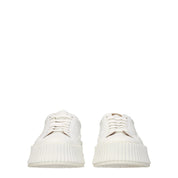 Jil Sander White Leather Platform Sneakers