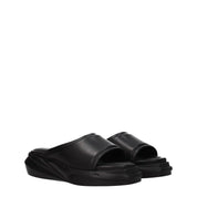Alyx Black Leather Slippers
