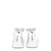 The Attico White Leather Stiletto Heel Sandals