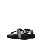 Isabel Marant Black Leather Flip-Flop Sandals